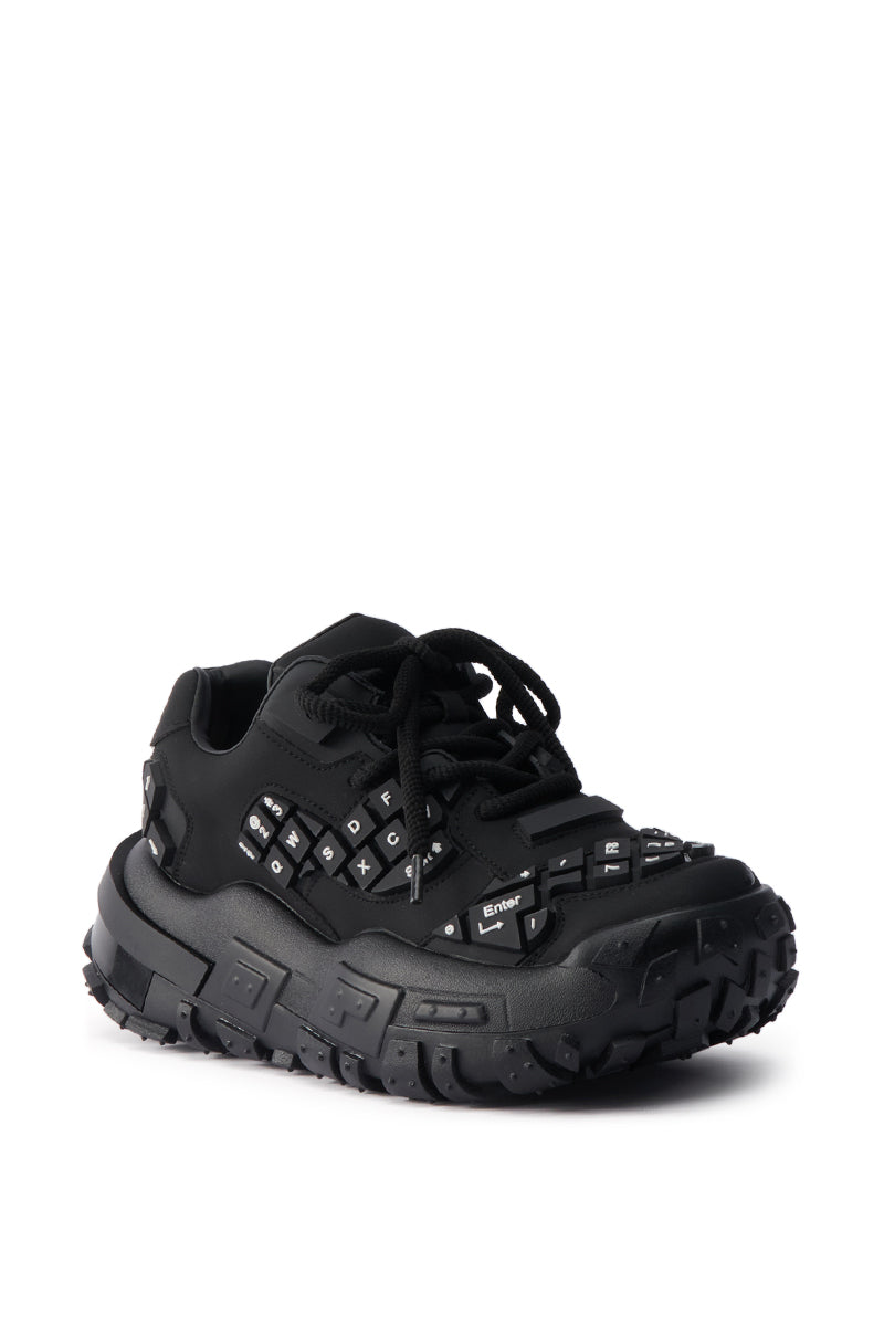 AZALEA WANG MAGNES BLACK KEYBOARD DETAIL SNEAKER – AKIRA