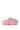 The AZALEA WANG MAVA PINK PEARL IRIDESCENT FLAT is a pink clog-style shoe with an almond toe, chunky tread, silver chains, rhinestones, and a sparkling jeweled front embellishment.