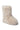 The MELANIE BEIGE FURRY BOOTIE is a fuzzy, cream-colored faux fur bootie boasting a fluffy exterior. Crafted for ultimate comfort and warmth, it features a high ankle section and a slightly pointed toe. The plain white background accentuates its inviting texture and cozy design.
