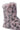 A detailed view of the MELANIE PINK LEOPARD FURRY BOOTIE showcasing its black-spotted, fluffy faux fur texture, ideal for staying stylish in cold weather.