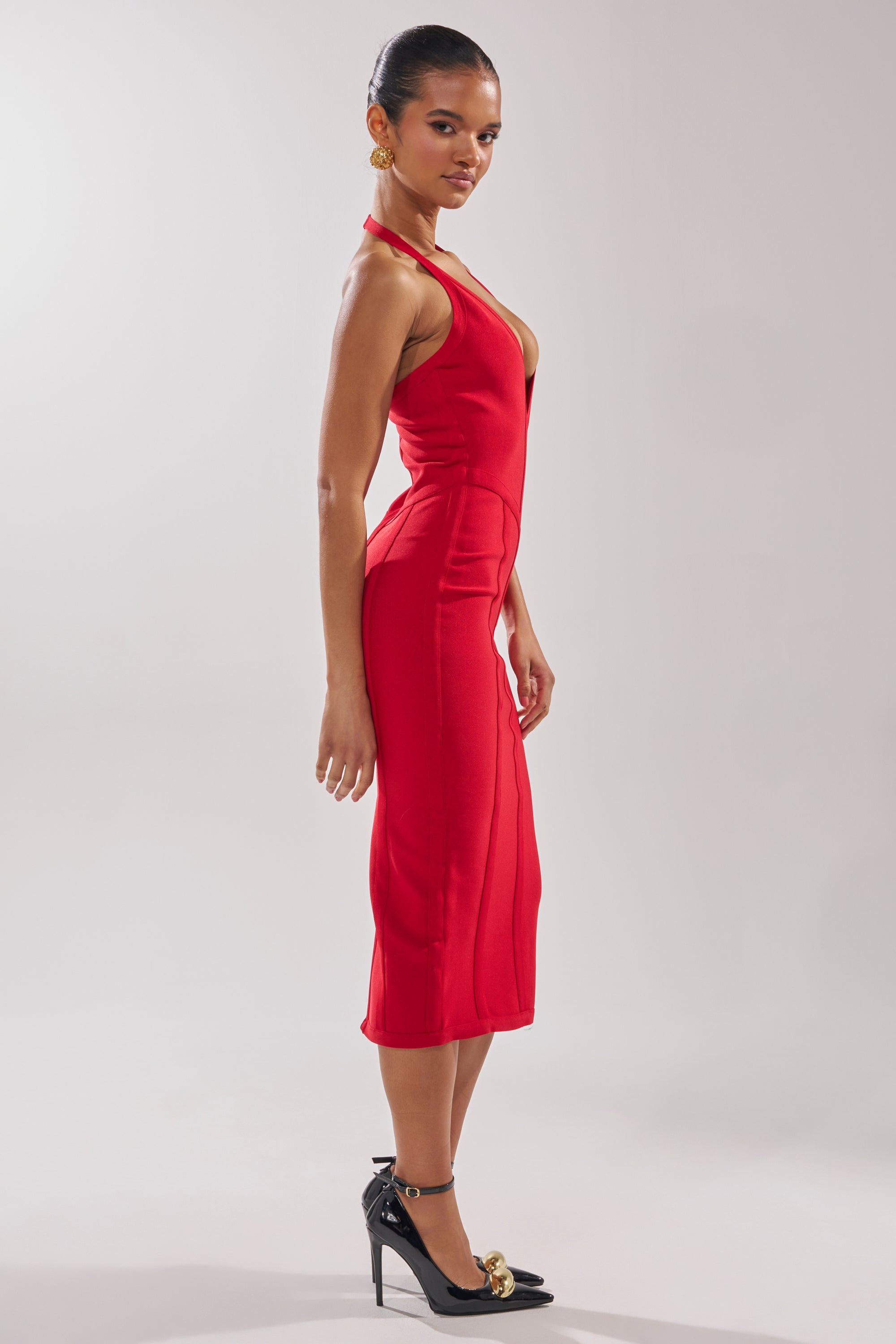 AKIRA Tia Bandage Midi Dress | Red | Size XL AKIRA Tia Bandage Midi Dress | Red | Size XL