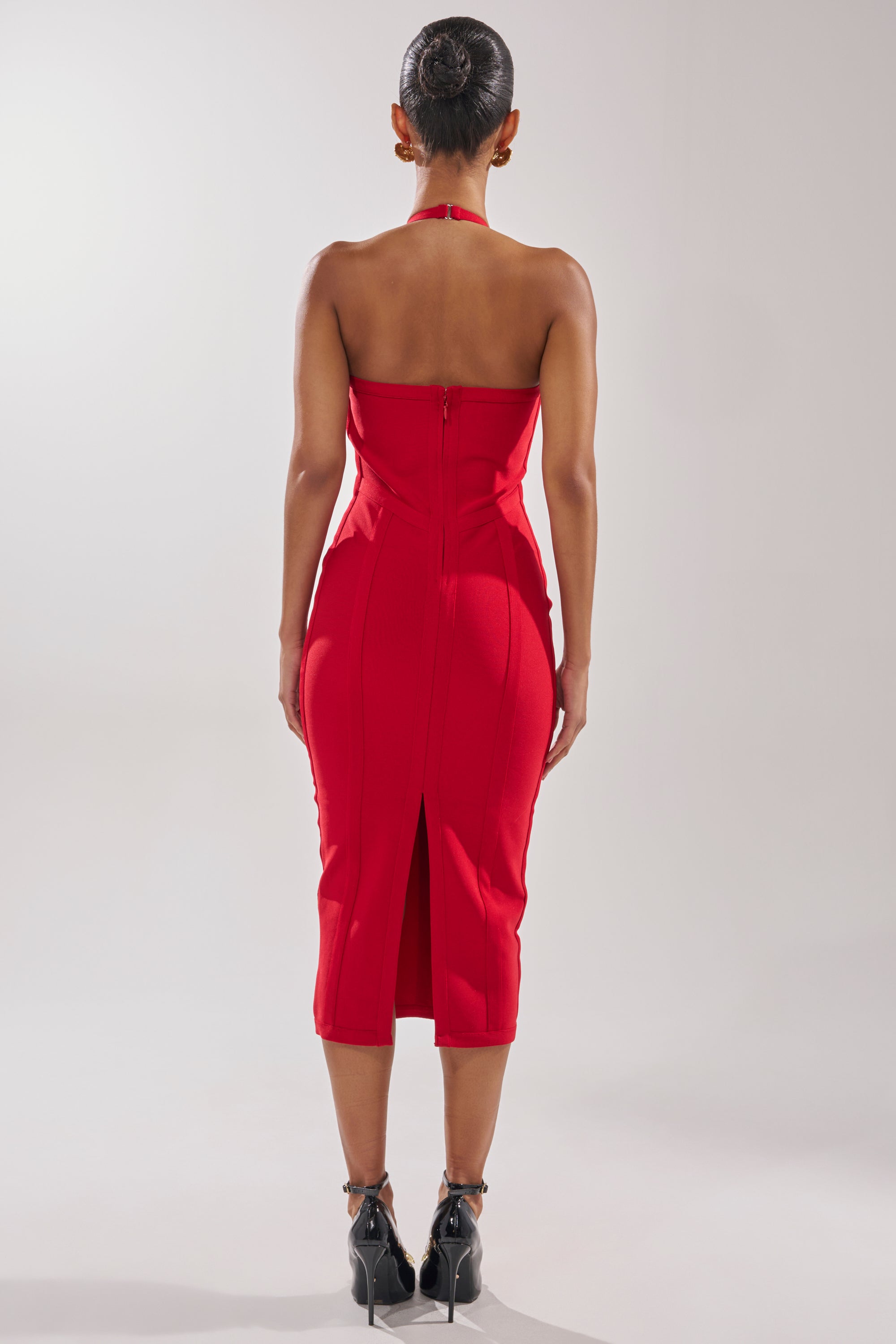 Akira Tia Bandage Midi Dress | Red | Size XL