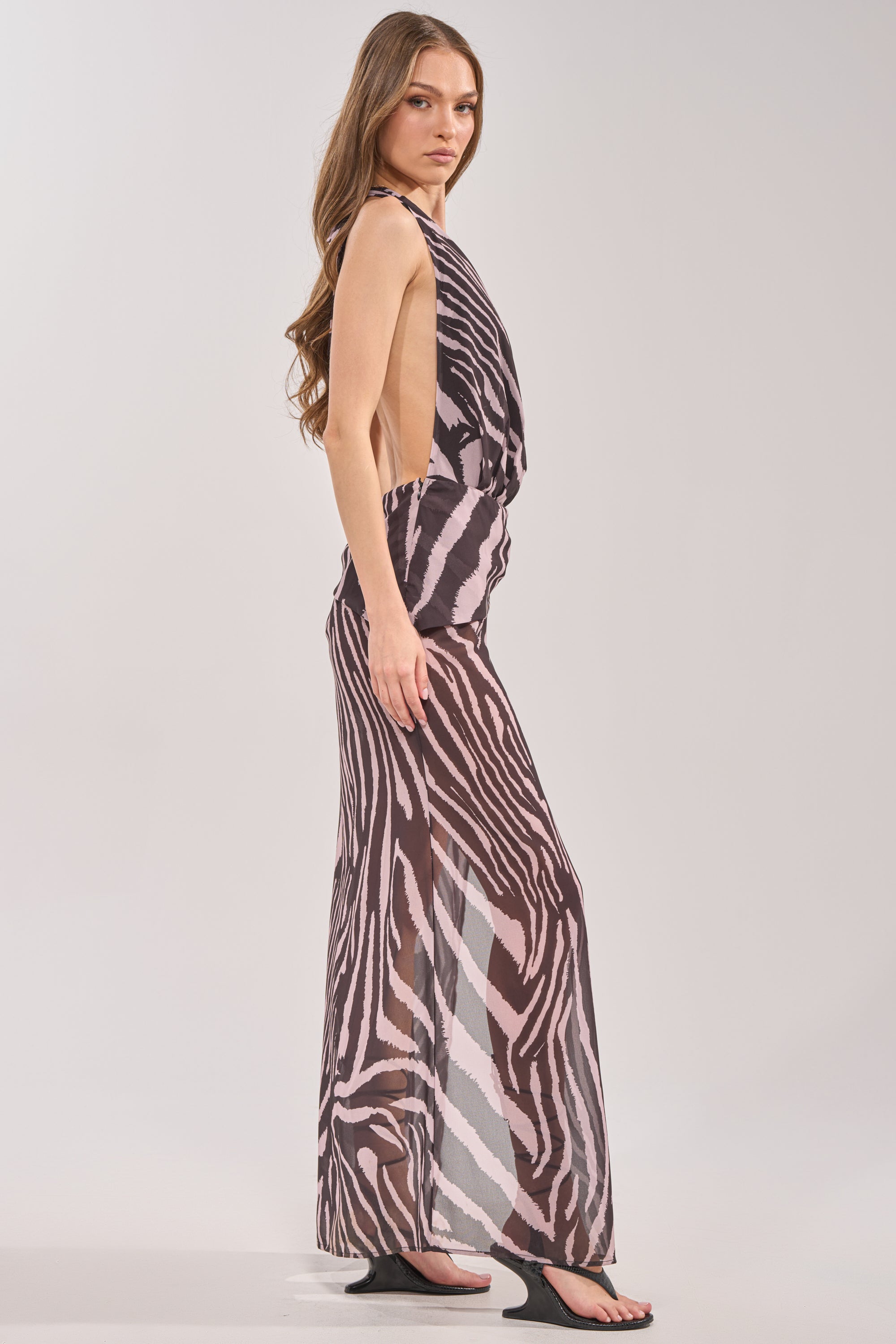 INVITE ONLY PRINTED MAXI DRESS IN ZEBRA – AKIRA