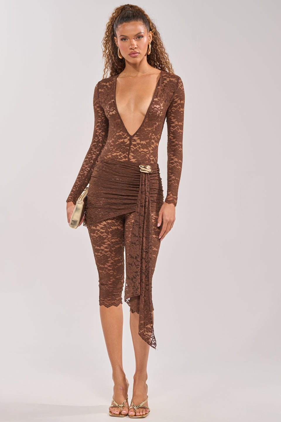 ICONIC BEHAVIOR LACE CAPRI JUMPSUIT