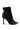 The AZALEA WANG NAILY BLACK OPEN TOE BOOTIE is a stylish, black high-heeled ankle boot that boasts a sleek open-toe design. Crafted from faux leather, it features a zippered front adorned with circular silver embellishments at both ends of the zipper. The bootie is completed with a stiletto heel and an added touch of flair through a small, circular ankle strap detail.