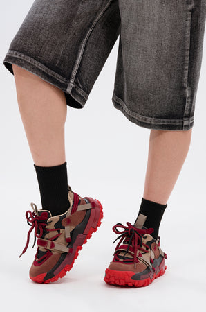 AKIRA① AZALEA WANG NAMIDA BURGUNDY SNEAKER – AKIRA