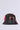 Introducing the WITH LOVE PATCH BUCKET HAT: a striking black bucket hat embellished with vibrant red and silver beads and an embroidered face design patch on the front. The sides feature floral shapes, complemented by intricate patterns around the brim, all beautifully contrasted against a plain white background.
