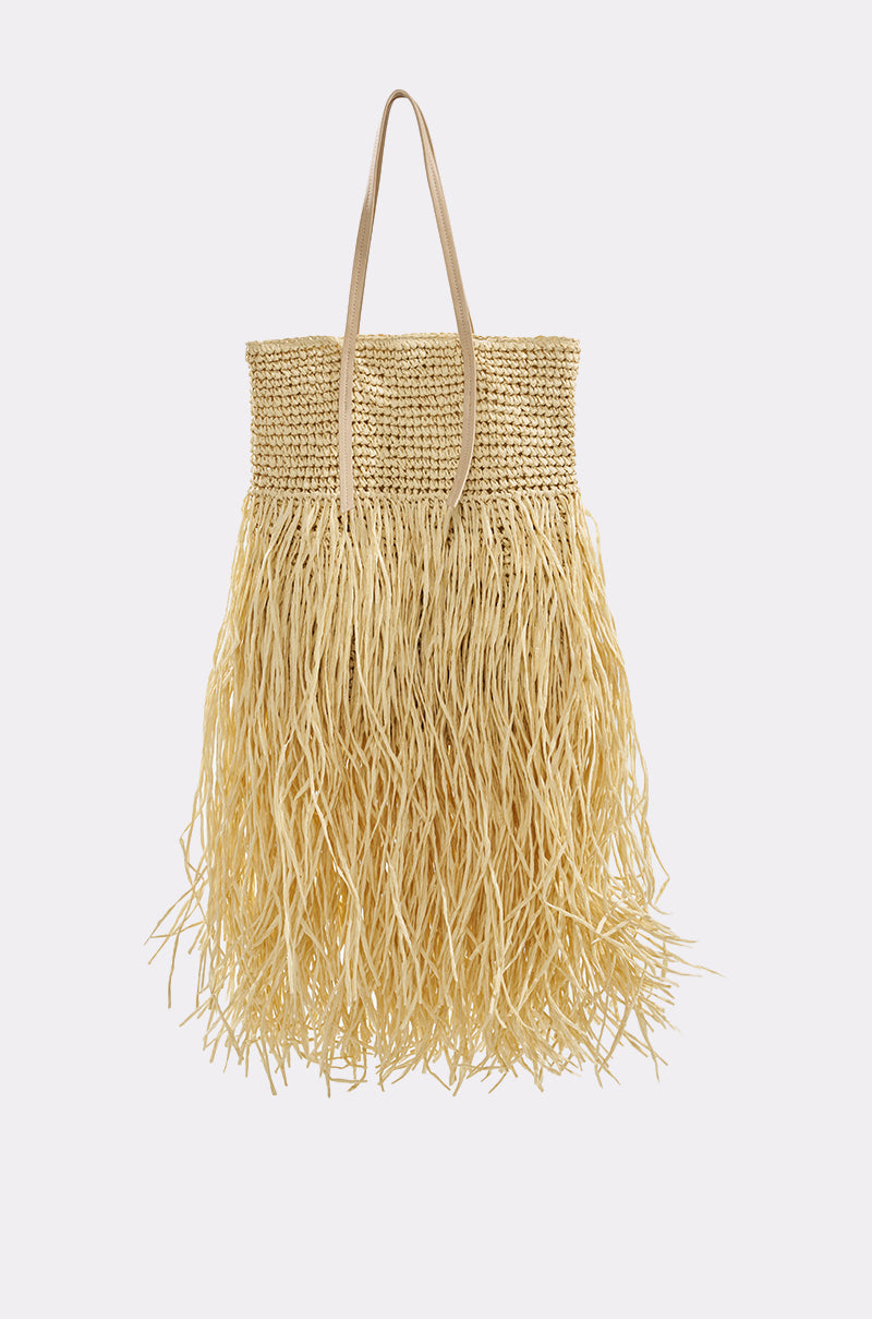 ST BARTZ SHAGGY STRAW TOTE BAG – AKIRA