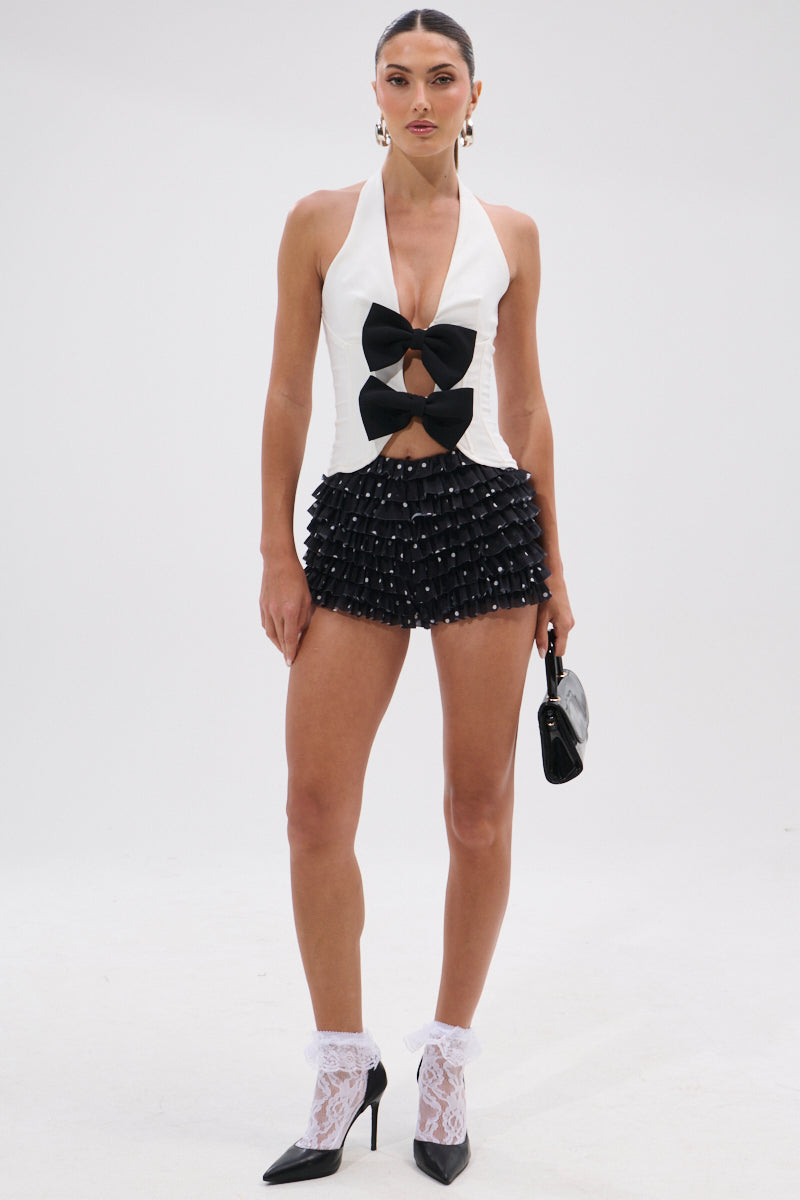 ririta☆ GIRLY POP POLKA DOT RUFFLE SHORT – AKIRA
