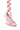The AZALEA WANG PAVARTI Pink Ballet Pump features a satin upper, ribbon laces that spiral up, a small bow on the toe, and crossed satin bands for a classic ballet slipper look.
