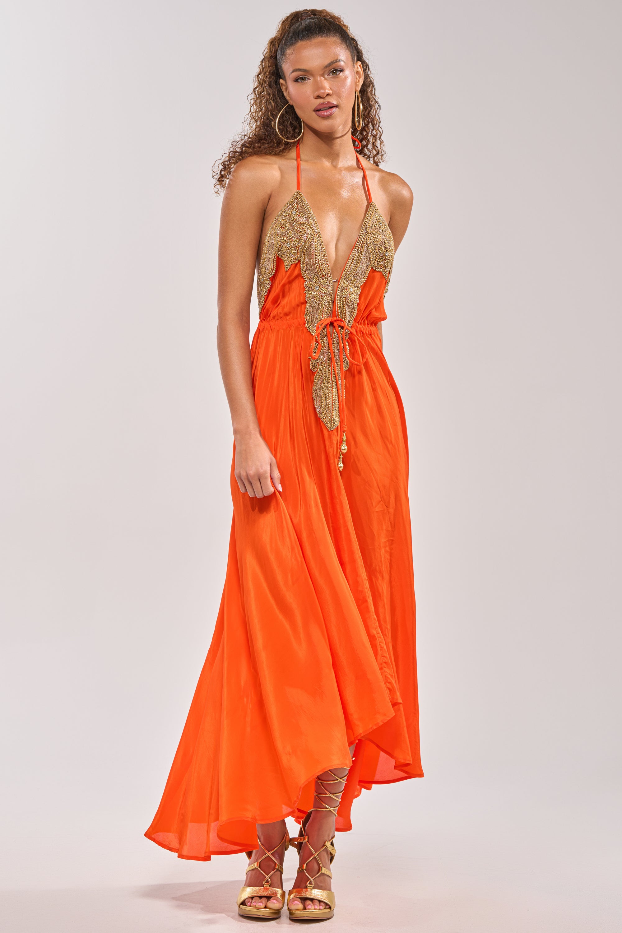 akira beaded maxi dress AKIRA Sorry Not Sorry Embellished Maxi Dress