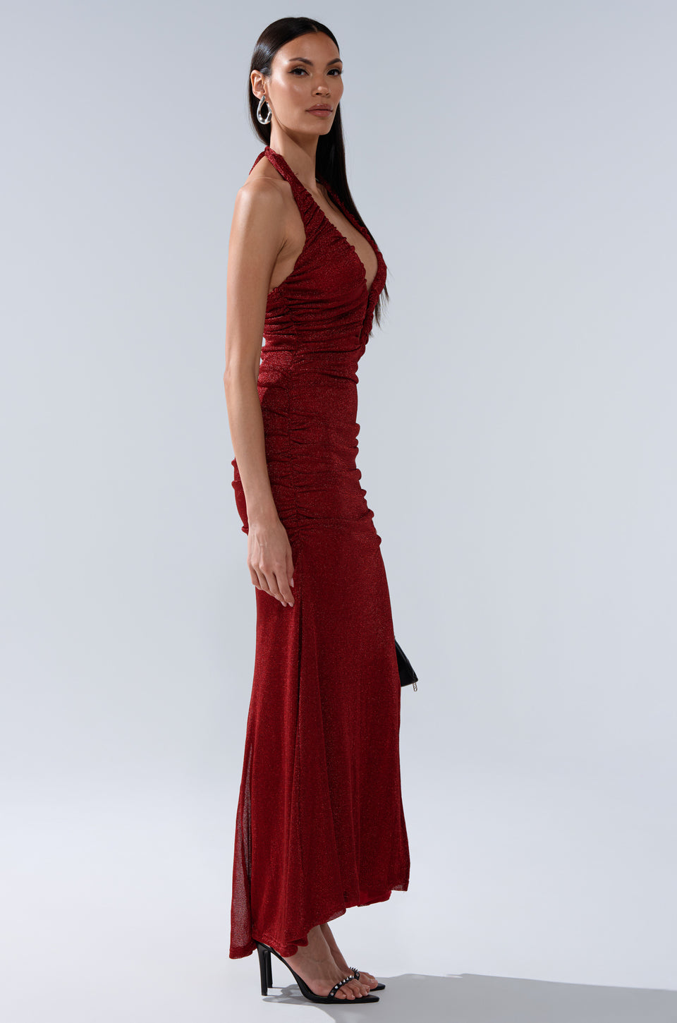 deep plunge maxi dress Jluxlabel Women's Auric Deep Plunge Maxi Dress