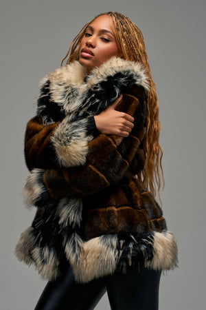 Faux Fur Wrap Jacket for Women | AKIRA