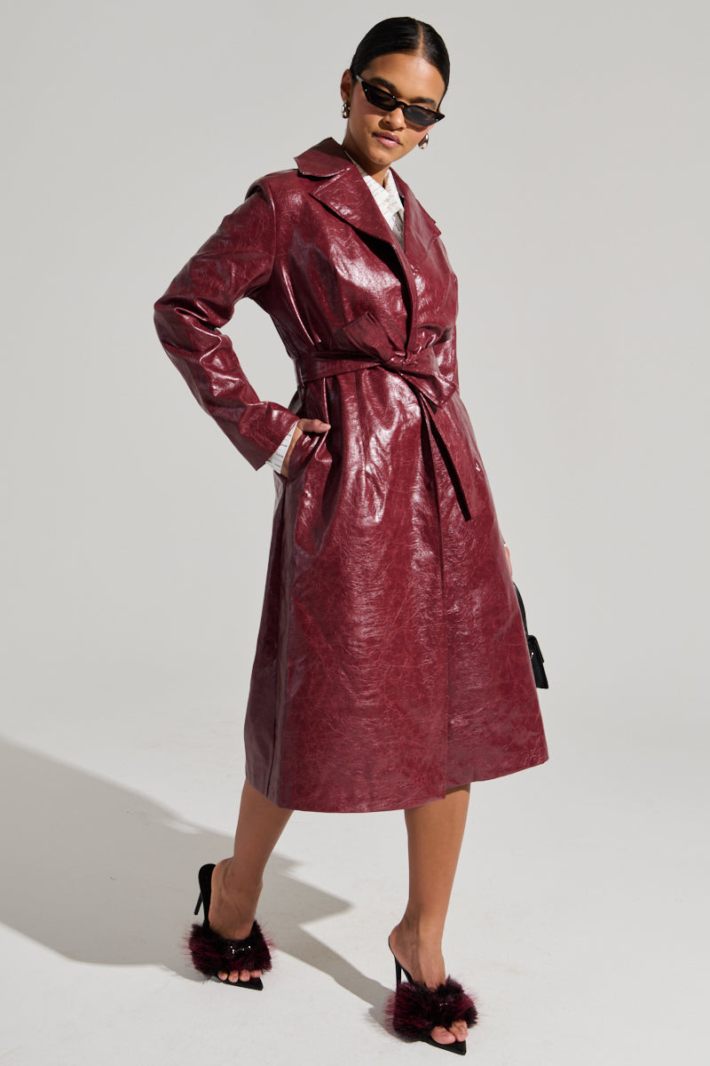 MISA FAUX LEATHER TRENCH AKIRA MISA FAUX LEATHER TRENCH AKIRA