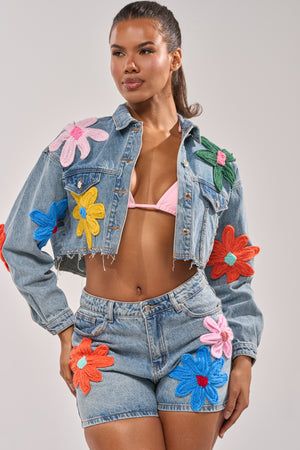 レア アーツ&サイエンス 22SS flower jacket 花柄 ジャケット FLOWER PATCH DENIM JACKET – AKIRA