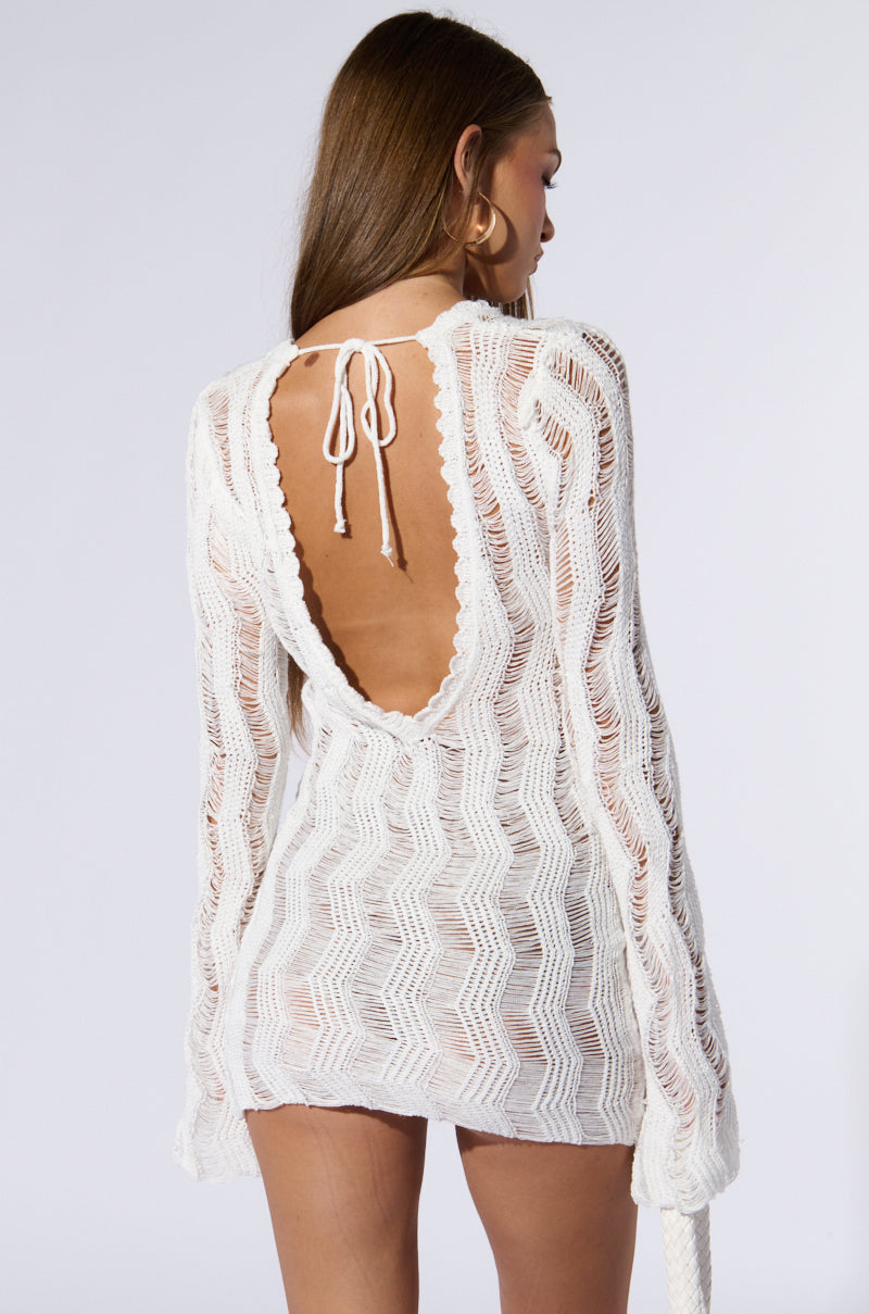 CAN'T COVER ME UP CROCHET MINI DRESS AKIRA CAN'T COVER ME UP CROCHET MINI DRESS AKIRA