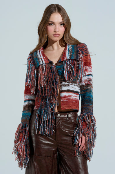 SHAGGY KNIT CARDIGAN – AKIRA