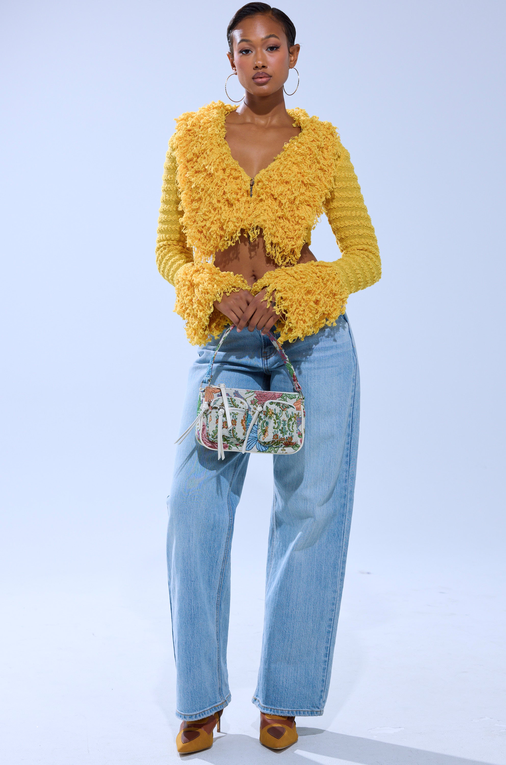 トップス Acka fringe american sleeve tops FRINGE FOR DAYS SWEATER – AKIRA