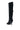 The AZALEA WANG RHODES BLACK CROC WEDGE BOOT is a tall, black leather boot made from faux crocodile material. It features a pointed toe and a wedge stiletto heel for enhanced stability, with side detailing. The boot extends just below the knee, providing both style and elegance.