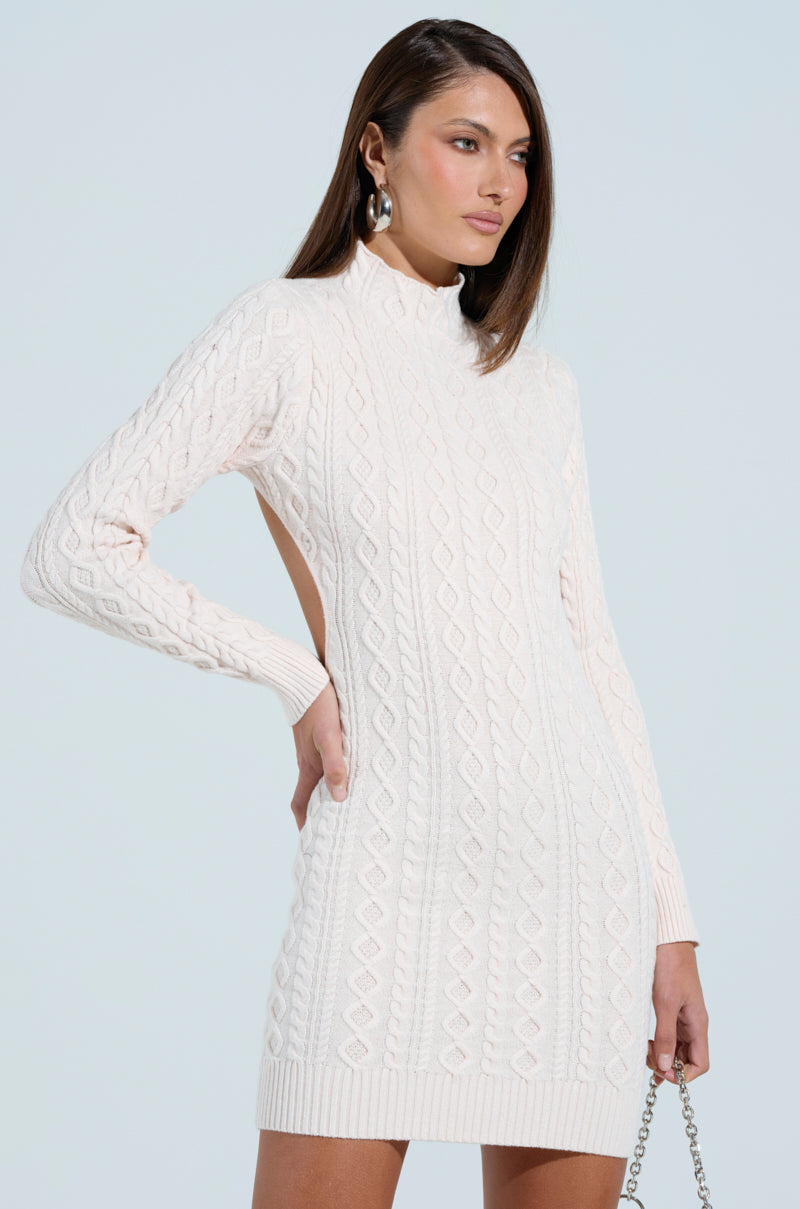 FASHIONABLY LATE CABLEKNIT MINI DRESS  AKIRA