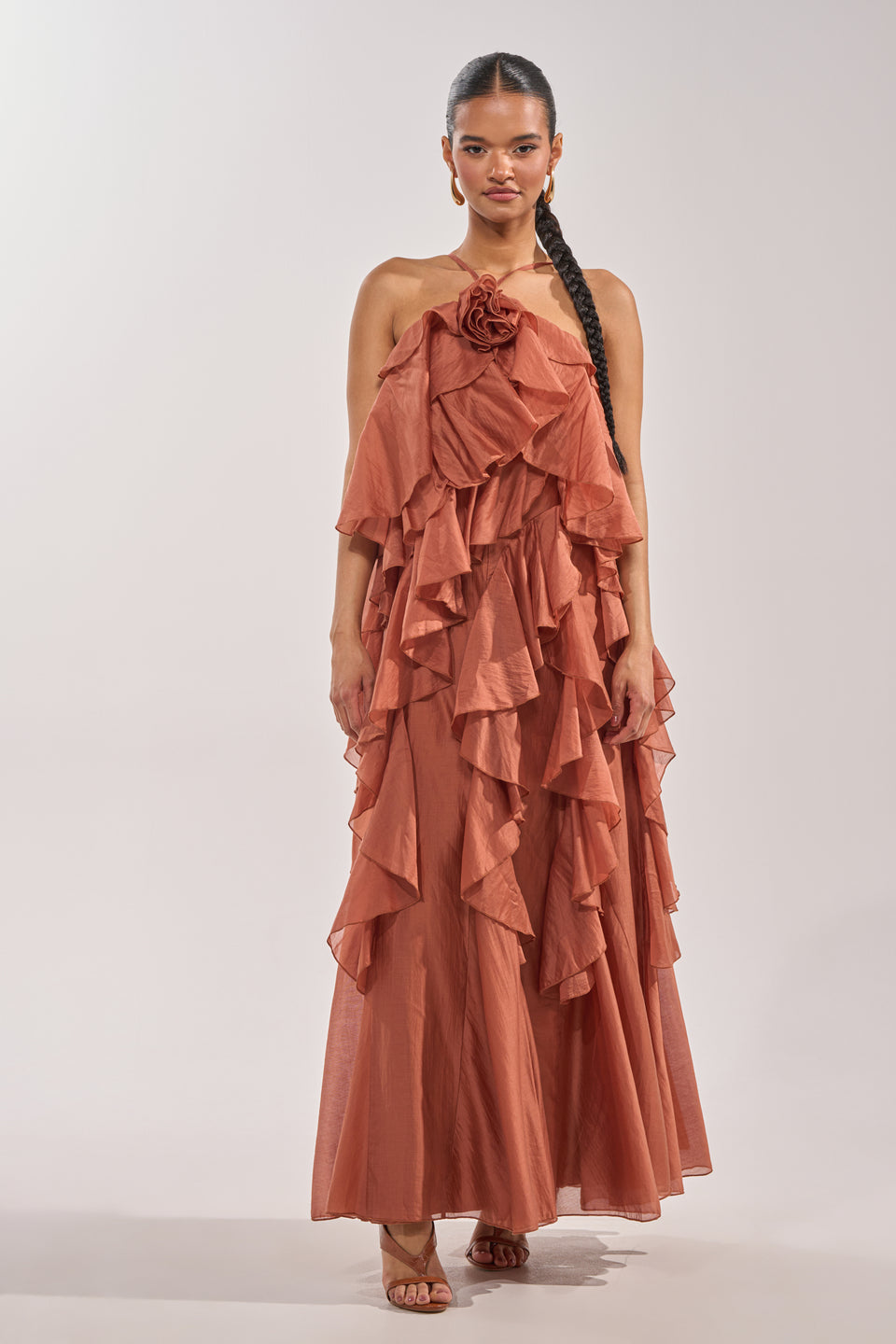 plain chiffon maxi dress Blue Coast Pleated Chiffon Maxi Dress
