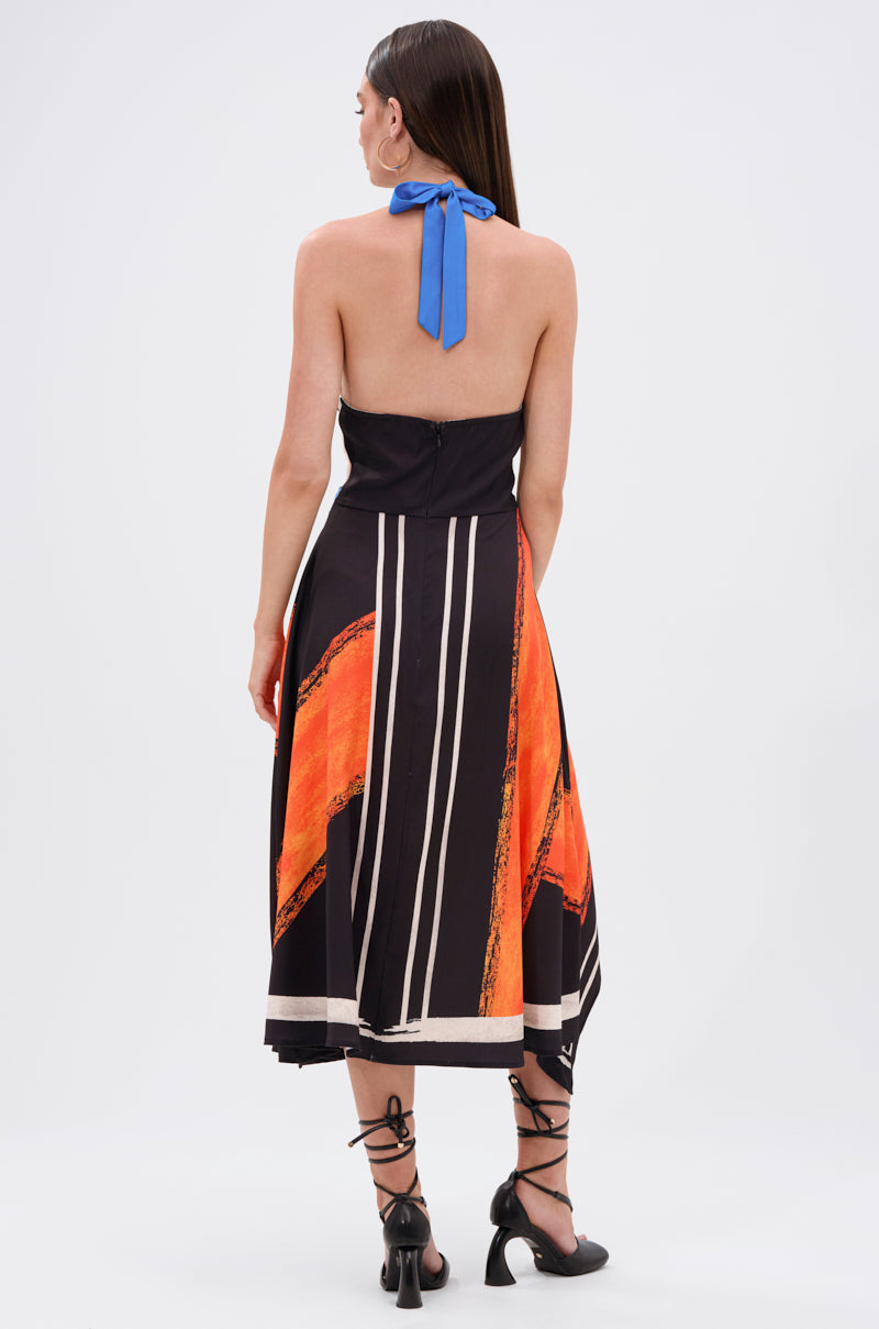 sasha midi dress SASHA COLOR BLOCKED MIDI DRESS – AKIRA