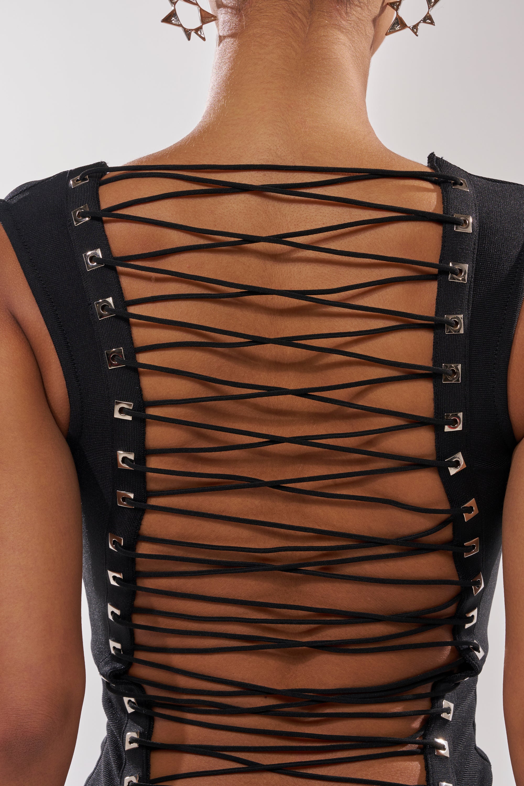 AKIRA Midnight Laces Corset Midi Dress | Black | Size XL AKIRA Midnight Laces Corset Midi Dress | Black | Size XL