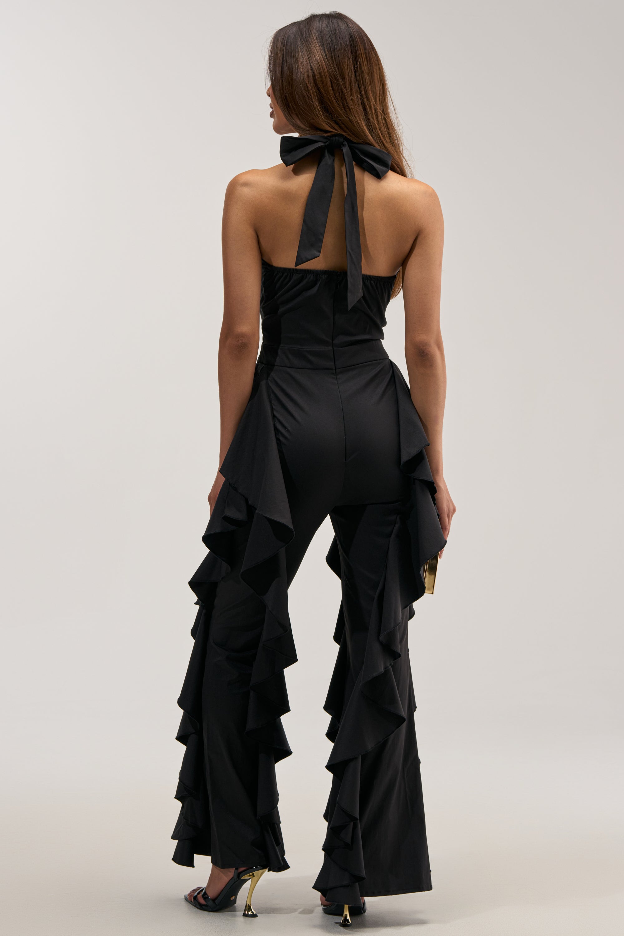 DANCE BREAK RUFFLE JUMPSUIT IN BLACK – AKIRA