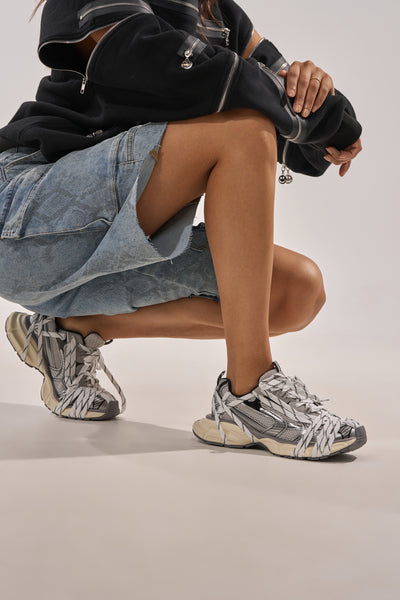 AZALEA WANG SAMURAI GREY MULTI CHUNKY SNEAKER – AKIRA