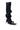 The AZALEA WANG SAPPHIRA BLACK SANDAL is a stylish single high-fashion faux leather footwear, offering a comfort cushion insole. It features a distinctive ribbed fabric that extends upwards for a slouched boot appearance, complemented by a square toe and toe loop design that artfully merges modern elements with an avant-garde flair.