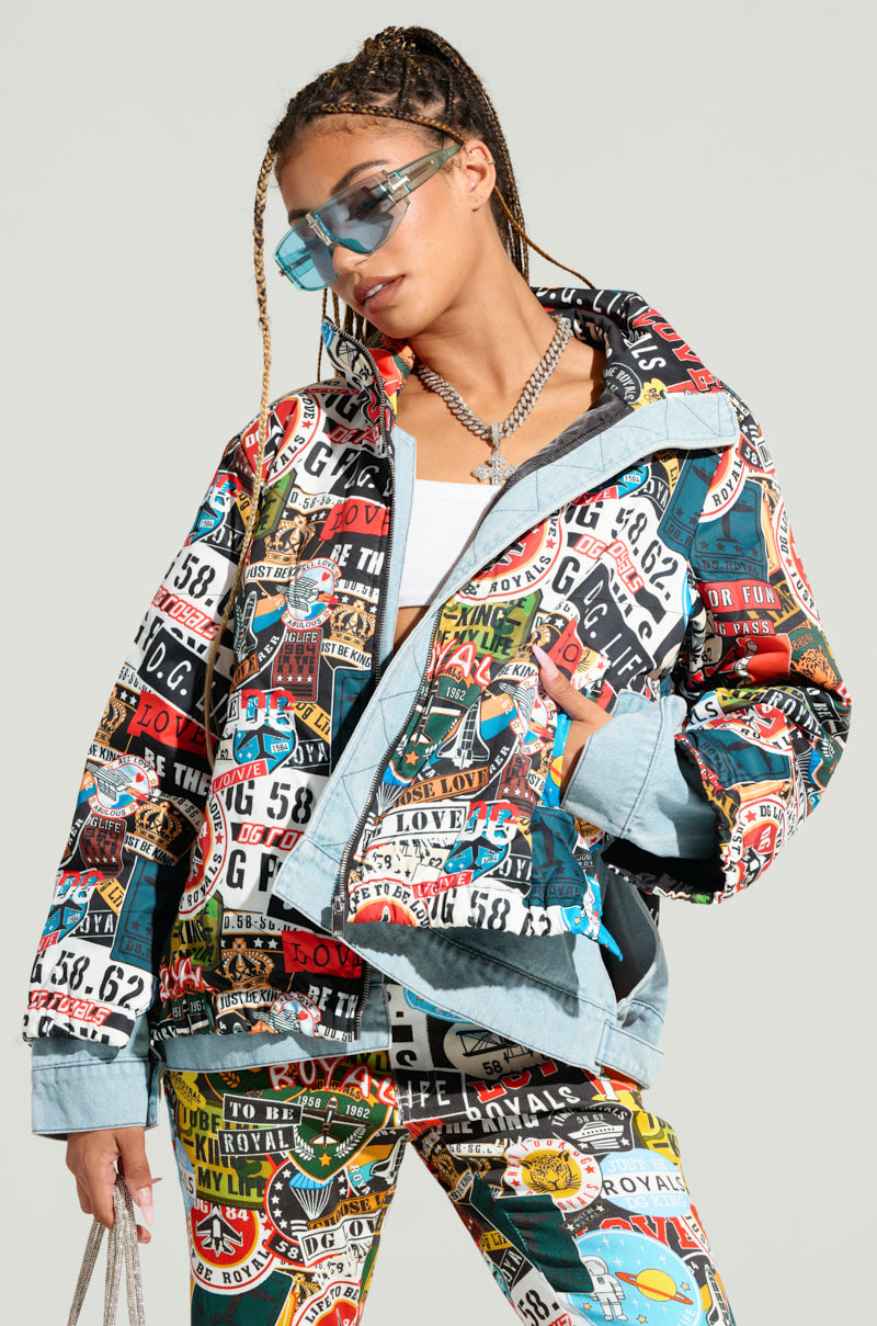 RED LIGHT LAYERED GRAPHIC BOMBER – AKIRA