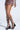 AZALEA WANG SELINDE BLACK SILVER METAL HARDWARE CHUNKY HEEL SANDAL
