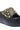 The AZALEA WANG SERGO Black Embellished Chunky Sandal features a wide faux leather strap with shiny gold studs and sits on a trendy platform sole.