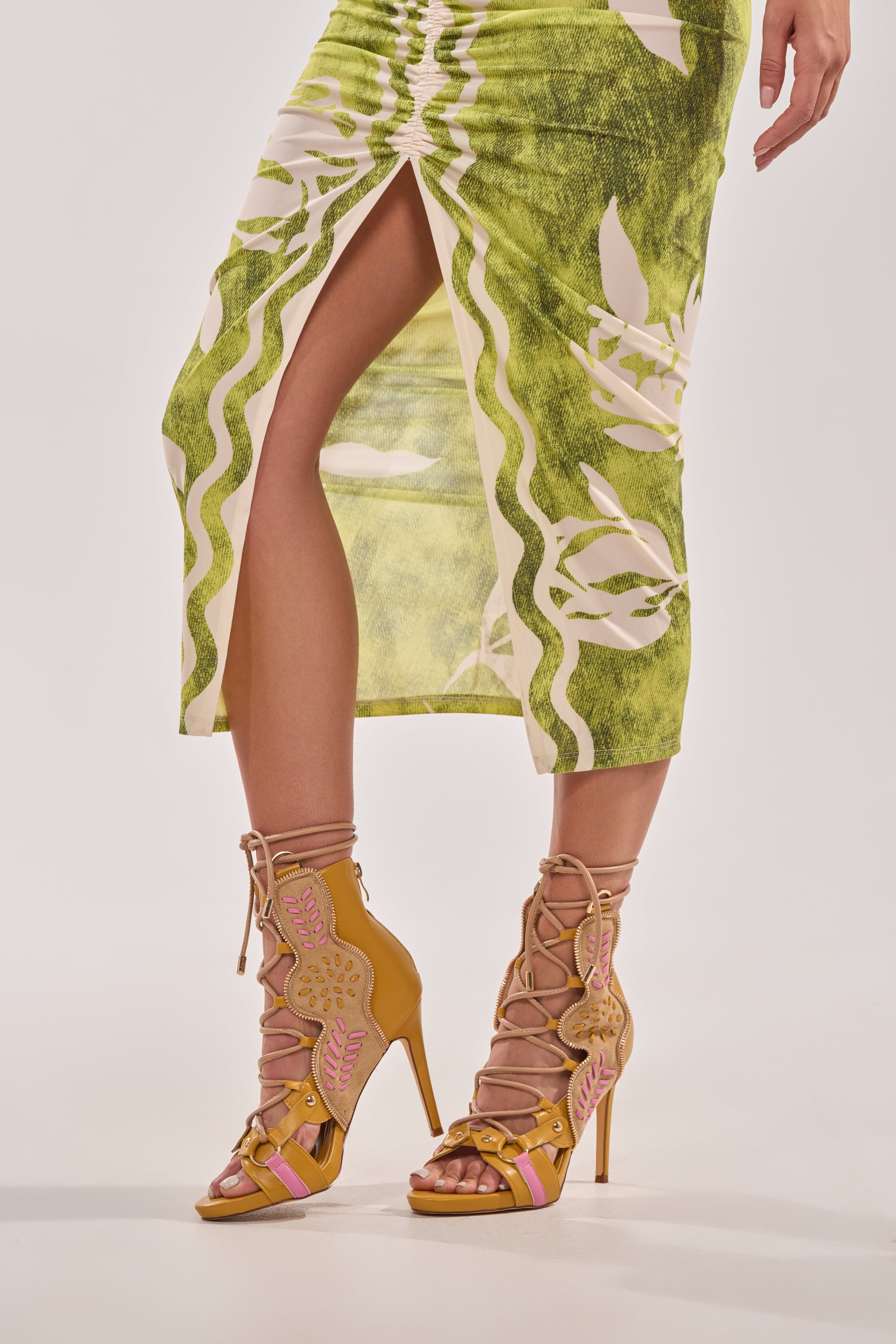 AZALEA WANG SHAINIA MUSTARD MULTI STILETTO SANDAL – AKIRA