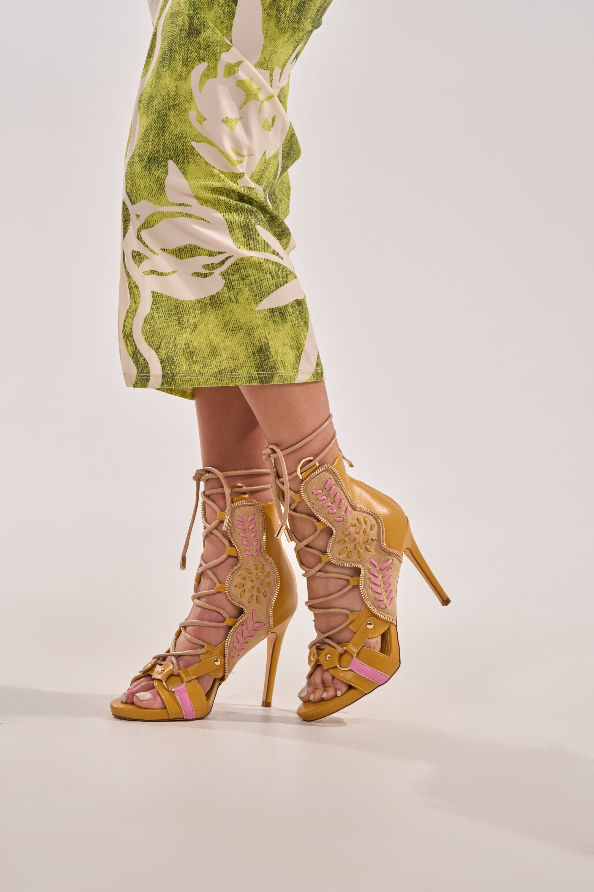 AZALEA WANG SHAINIA MUSTARD MULTI STILETTO SANDAL – AKIRA