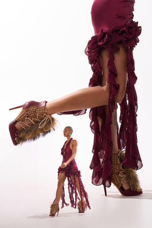 まとめ売り　Deck the Heels ミニチュアヒール4セット AZALEA WANG DICKINSON FUR MULE IN PINK – AKIRA