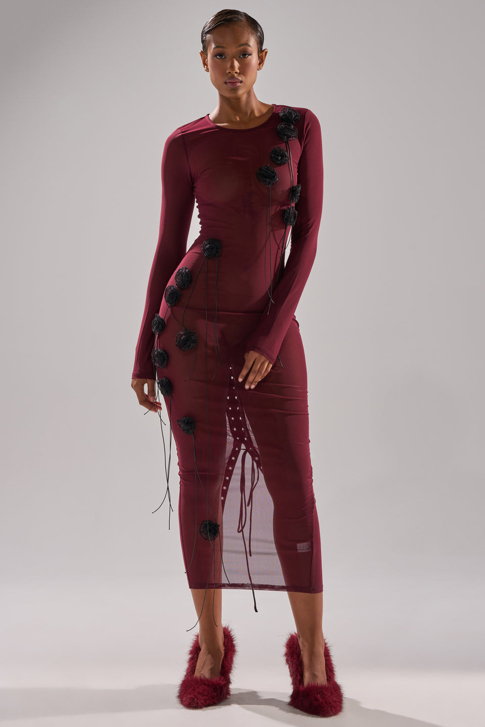 maura mesh dress burgundy Still Got It Mesh Maxi Dress Dark Burgundy