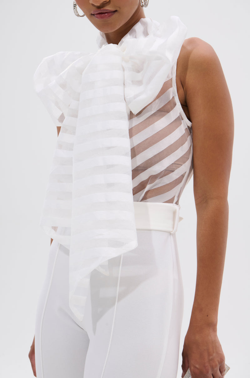 ◆boohoo◆ ボクシー ビーユー プライドタンク / white Boxy shirt with pleats, optical white | Sportmax