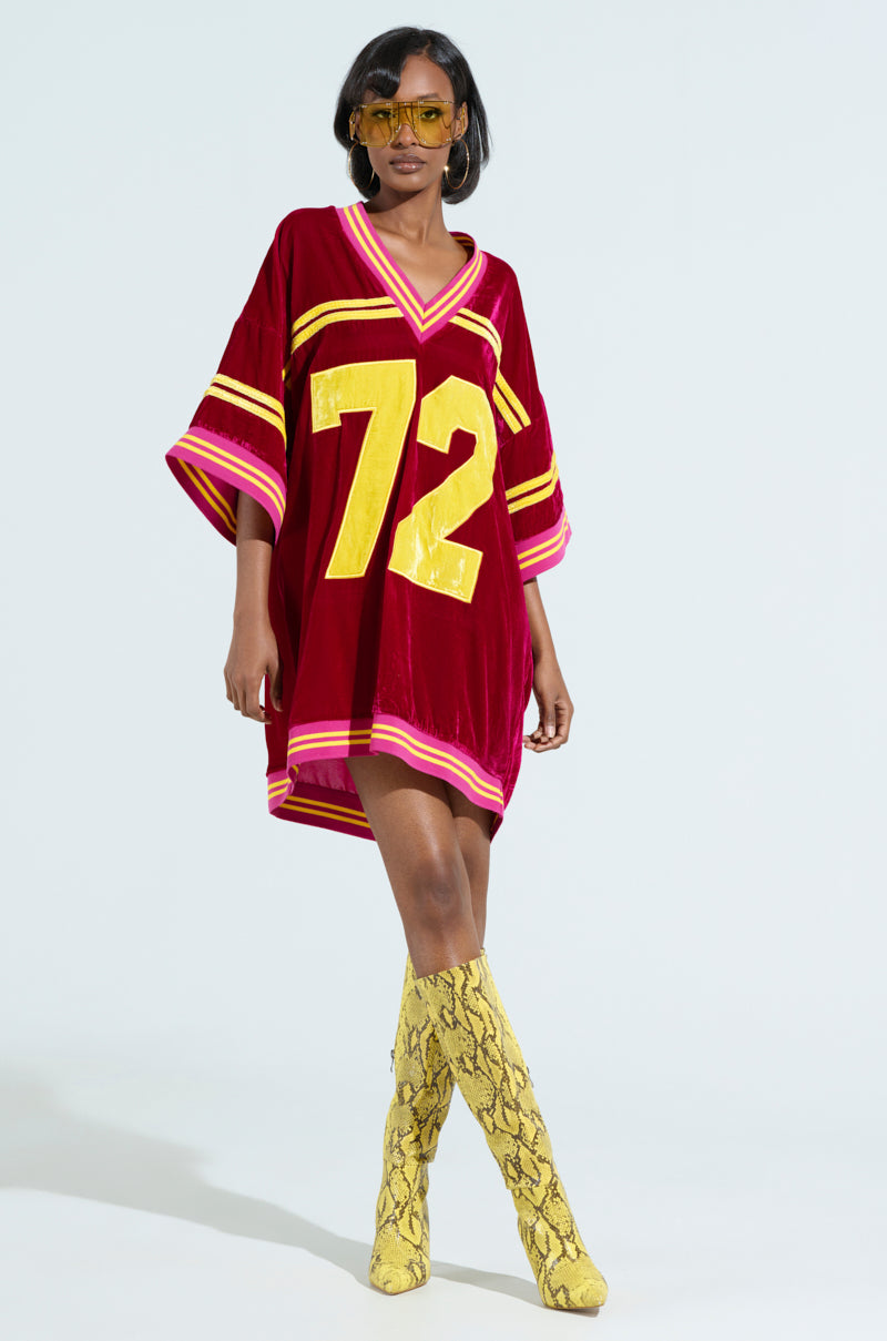 MOVING FORWARD VELVET JERSEY DRESS – AKIRA