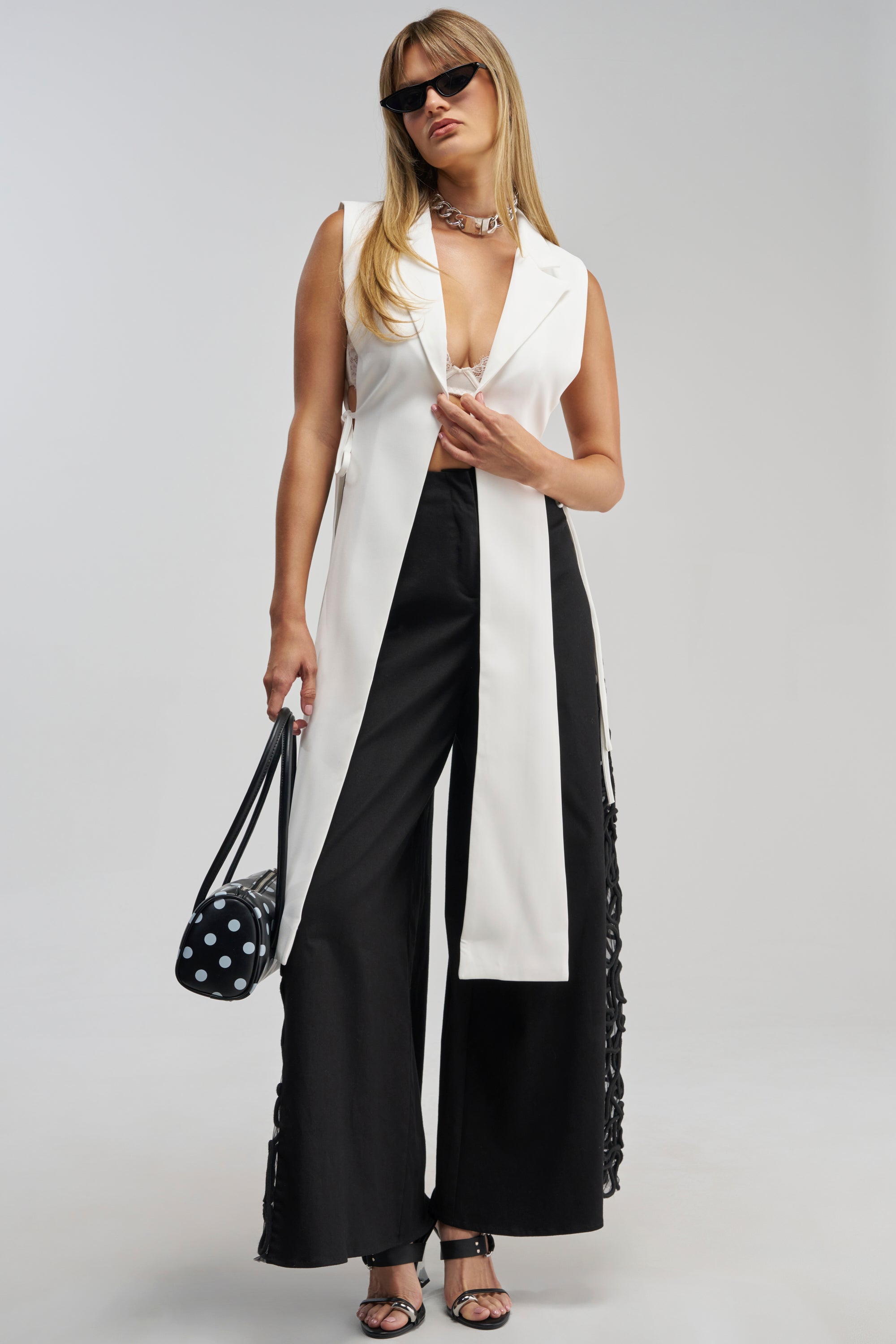 White Tie Plunge Vest, Knee Length | AKIRA
