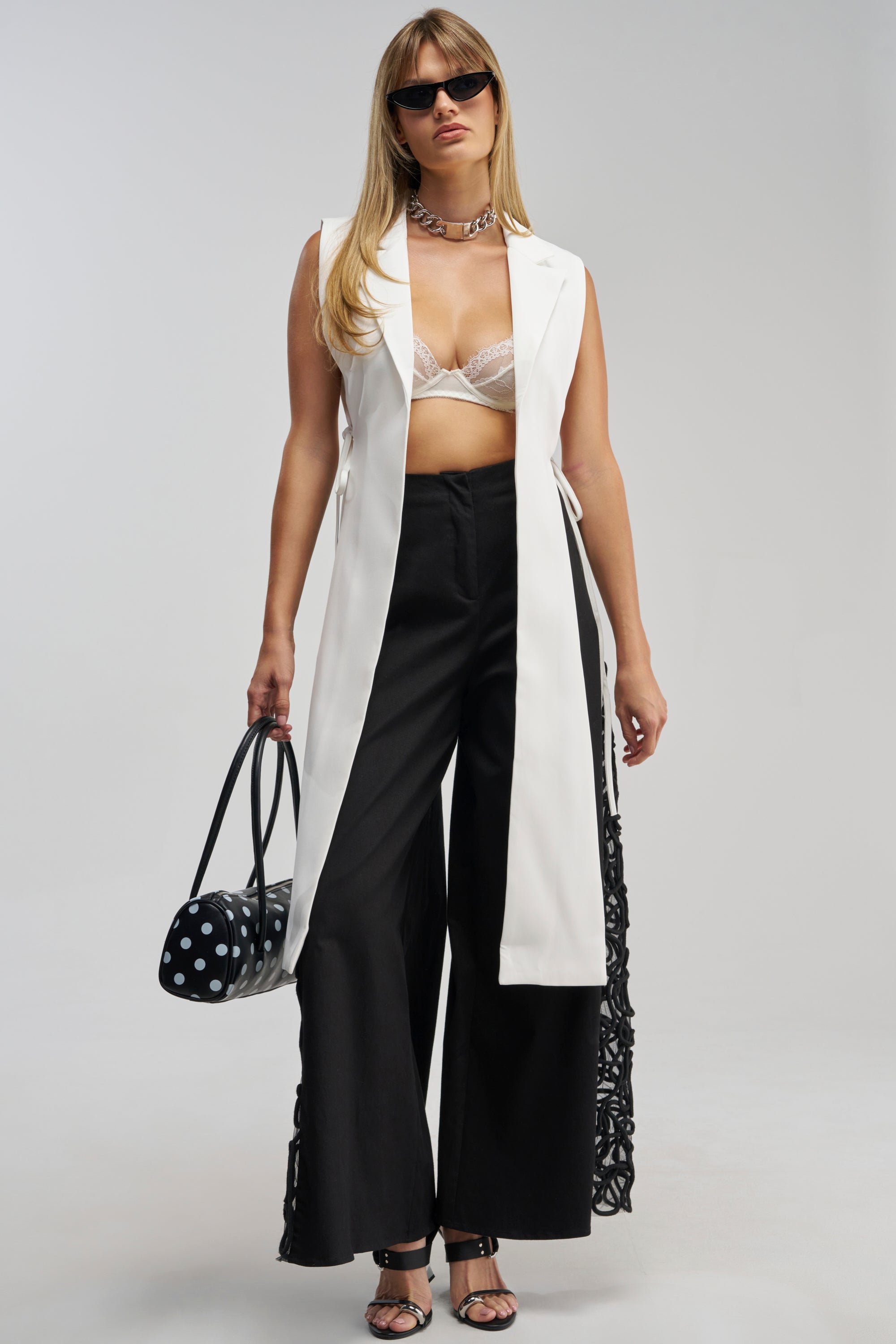 White Tie Plunge Vest, Knee Length | AKIRA