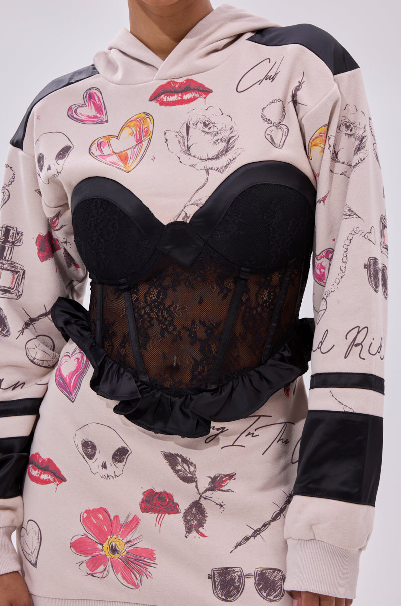 SNATCH ME UP CORSET SWEATSHIRT DRESS AKIRA SNATCH ME UP CORSET SWEATSHIRT DRESS AKIRA