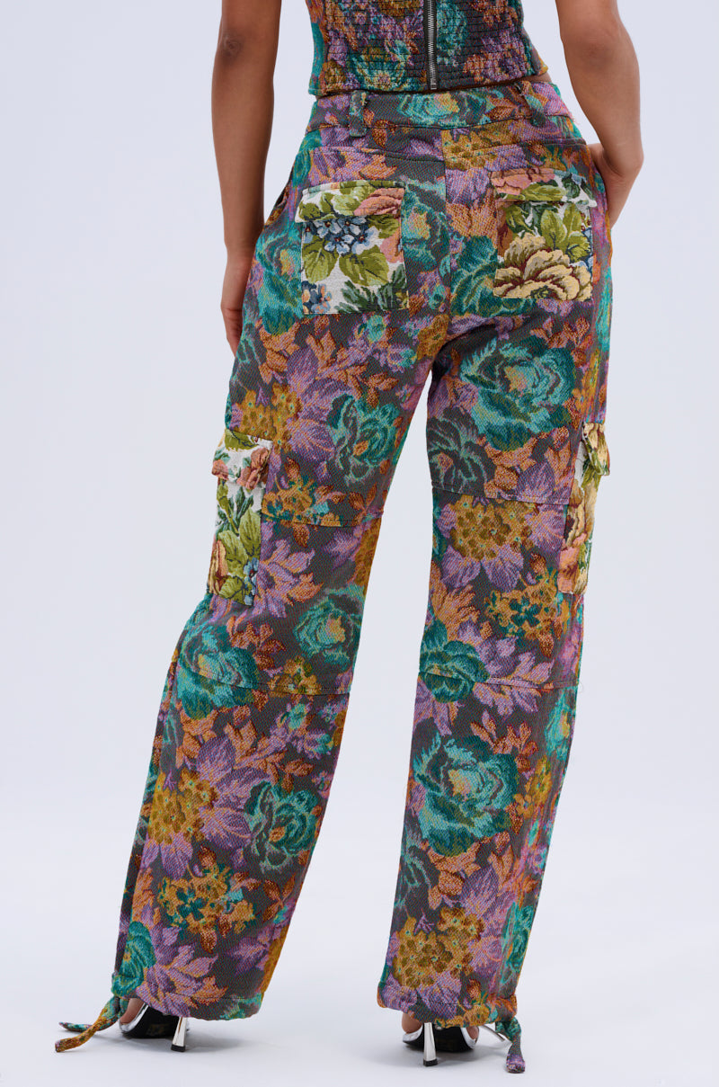 VALENTINO GARAVANI Floral-print metallic jacquard straight