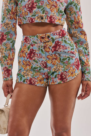 GOOD KARMA TAPESTRY SHORTS IN BLUE MULTI – AKIRA