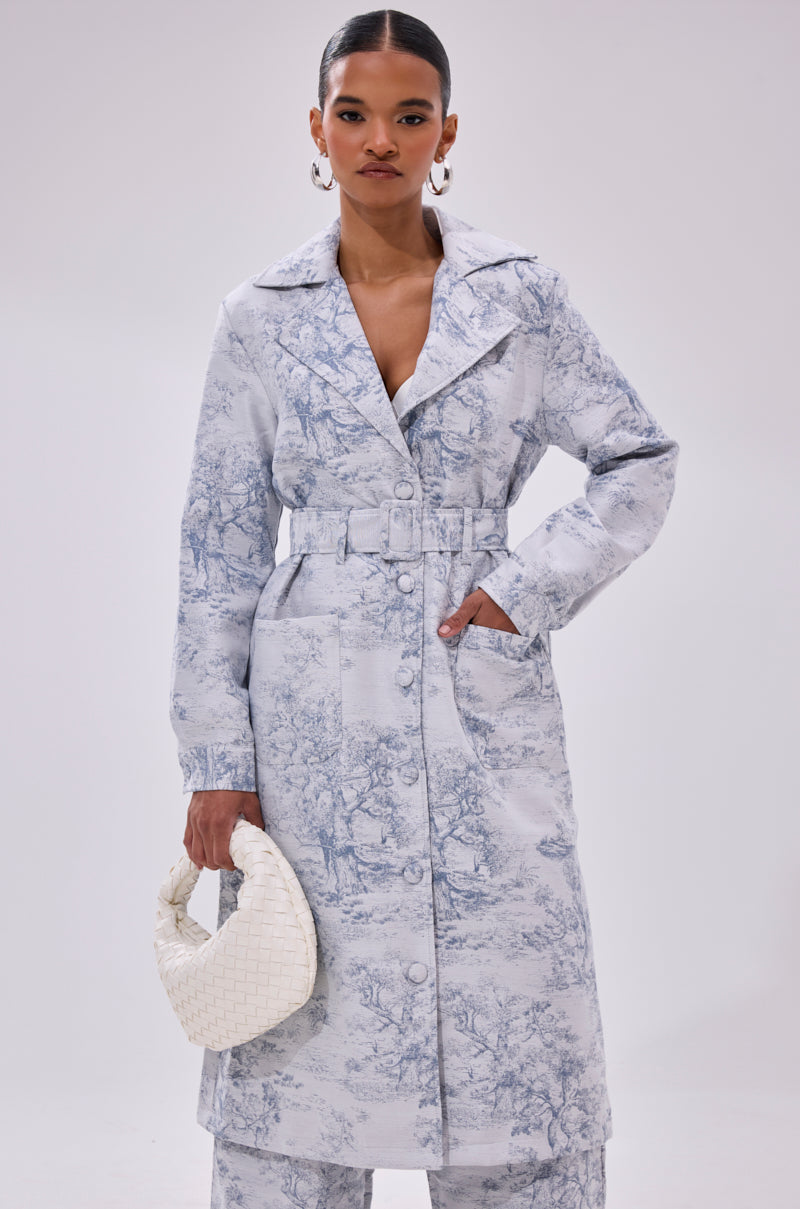 BOOKED N BUSY JACQUARD TRENCH – AKIRA