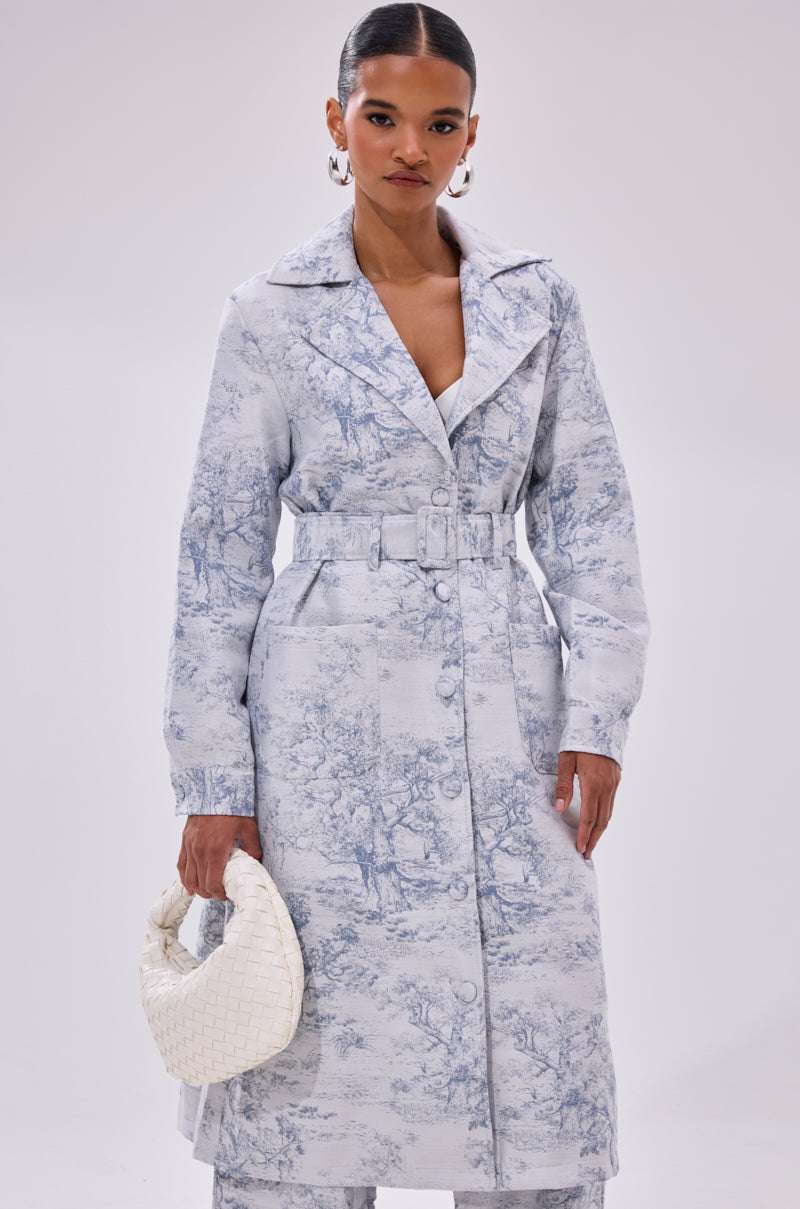 BOOKED N BUSY JACQUARD TRENCH – AKIRA