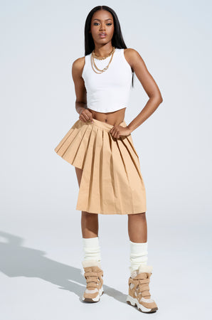 スカート andwang Kirakira box pleats mini skirt 2nd pre order) Kirakira frill culotte mini skirt (gray)