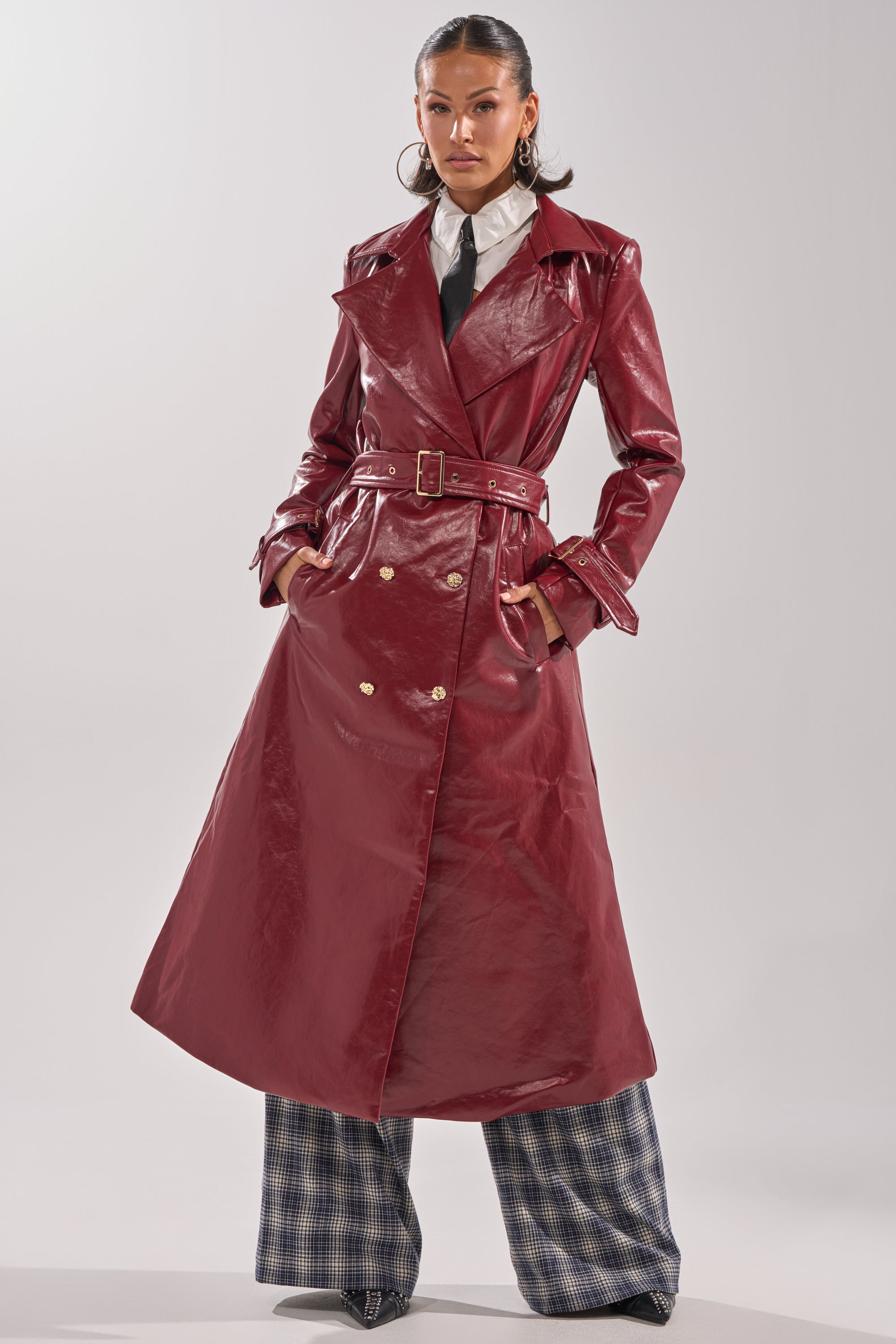 ジャケット・アウター melt the lady wide trench coat LADY DANGER FAUX LEATHER TRENCH – AKIRA