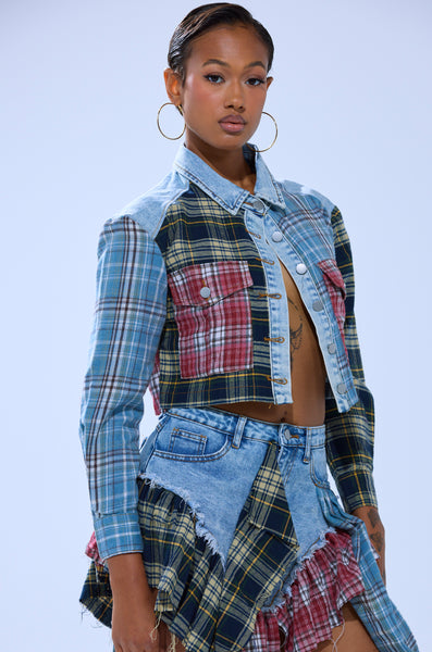 ジャケット・アウター threetimes avery top&skirt AUTUMN VIBES PLAID BUTTON DOWN – AKIRA