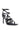The AZALEA WANG SYDONDIA BLACK WATCH SHOE STILETTO SANDAL is crafted from patent faux leather and features multiple silver watchbands with round watch faces as adjustable ankle straps, plus metal spikes on the heel, ankle, and straps.